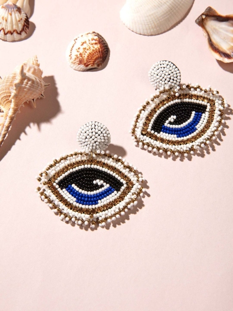 

Pipa Bella White & Blue Contemporary Drop Earrings