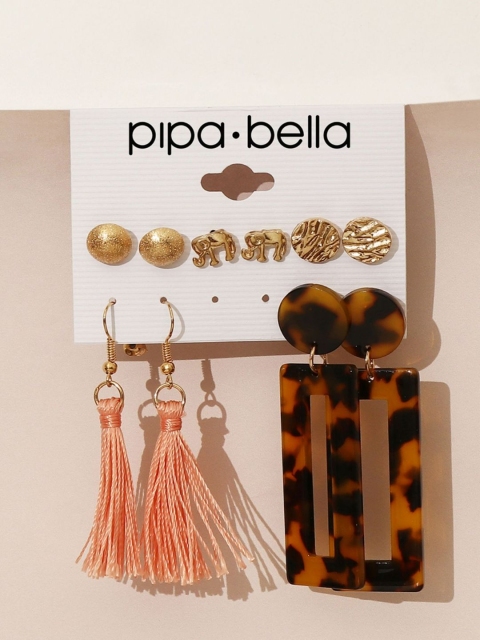 

Pipa Bella Multicoloured Set of 5 Contemporary Studs Earrings, Multi