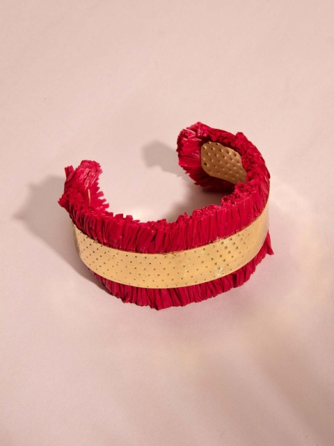 

Pipa Bella Women Red & Gold-Toned Cuff Bracelet