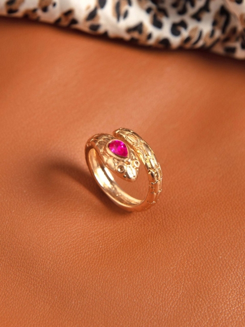 

Pipa Bella Women Gold-Plated & Pink Serpent Ring