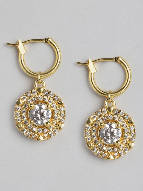 

Pipa Bella Silver-Toned & Gold-Toned Circular Drop Earrings