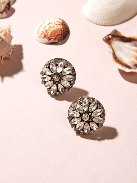 

Pipa Bella White & Gold-Toned Circular Studs Earrings