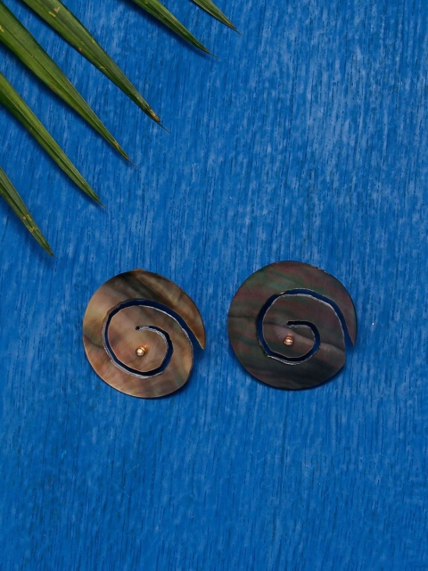 

Pipa Bella Gunmetal-Toned Circular Studs Earrings, Metallic