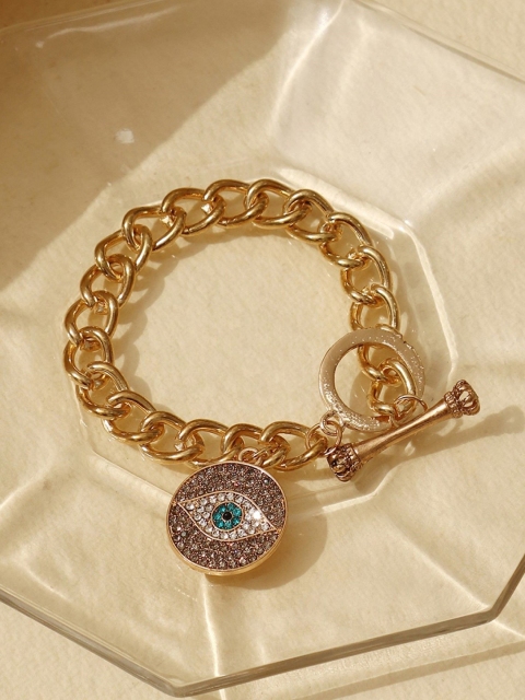 

Pipa Bella Women Blue & Gold-Toned Gold-Plated Charm Bracelet