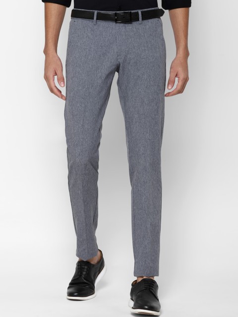 

Allen Solly Men Grey Textured Slim Fit Trousers
