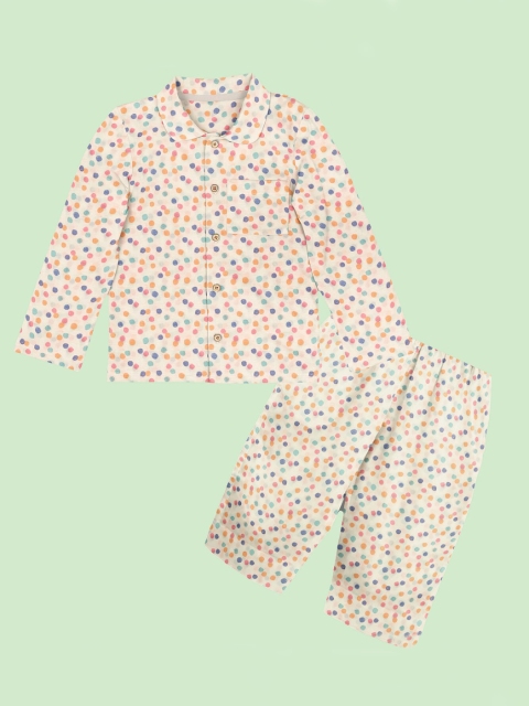 

THE BABY ATELIER Unisex Kids Pink & Blue Printed Organic Cotton Night suit