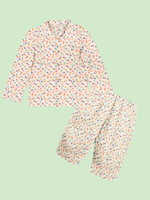 

THE BABY ATELIER Unisex Kids Pink & Blue Printed Night suit