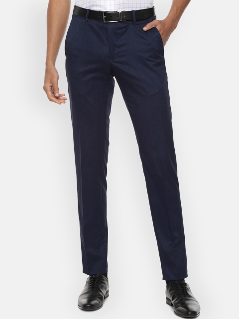 

Van Heusen Men Navy Blue Slim Fit Formal Trousers