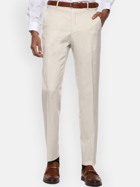 

Van Heusen Men Cream-Coloured Trousers