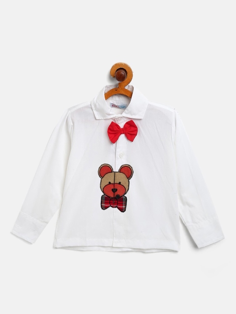 

Kids Clan Boys White Comfort Party Applique Shirt