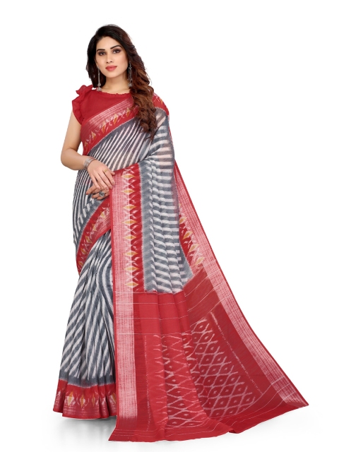 

KALINI Off White & Red Printed Saree