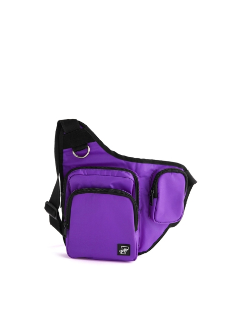 

FUGAZEE Unisex Purple & Black Multi Pocket Utility Cross Body Chest Rig Bag
