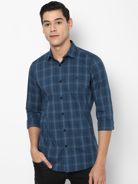 

Allen Solly Men Navy Blue Slim Fit Checked Casual Shirt