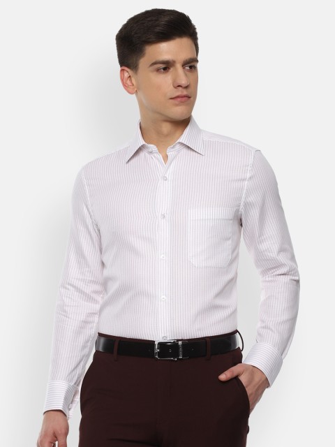 

Louis Philippe Men White Striped Formal Shirt