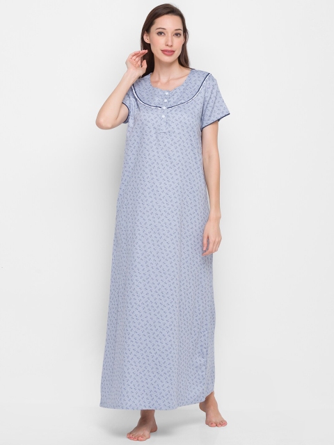 

XIN Grey Printed Maxi Nightdress