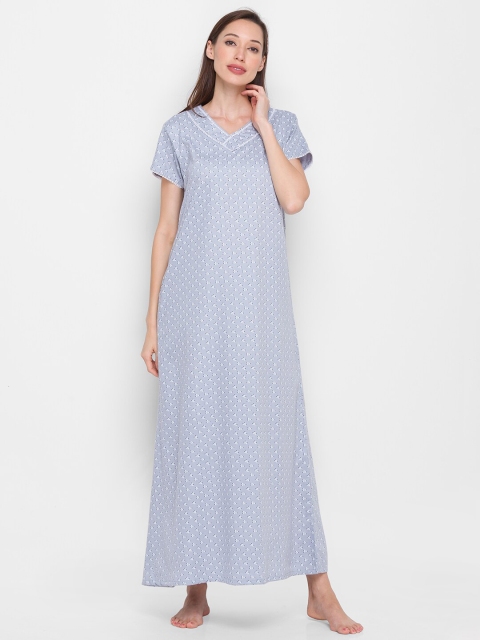 

XIN Grey Printed Maxi Nightdress