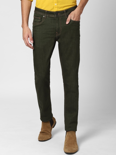 

Peter England Casuals Men Olive Green Tapered Fit Jeans