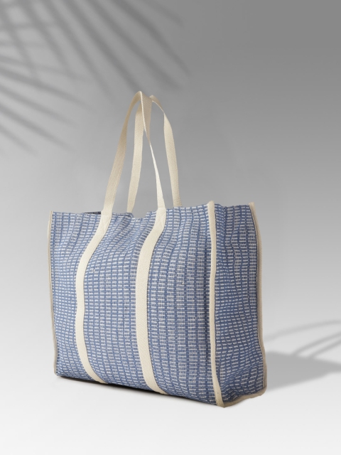

Accessorize Blue & Off-White Striped Woven Design Shoulder Bag