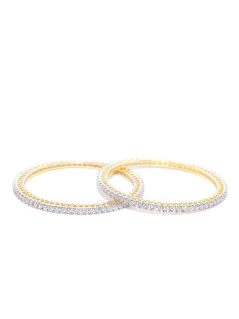 

Nathany Jewels Set Of 2 Gold & Silver-Plated Bangles