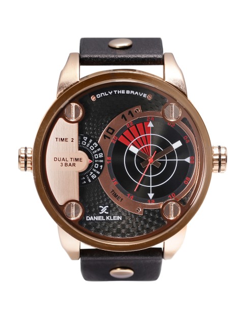 

Daniel Klein Premium Men Gunmetal-Toned Dual-Time Dial Watch DK11114-1, Metallic
