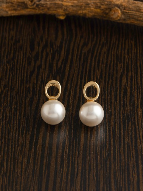 

E2O Gold-Toned Contemporary Studs Earrings