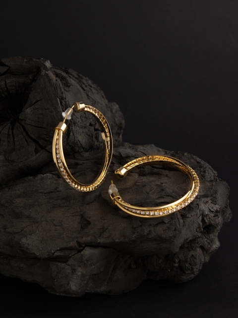 

E2O Gold-Plated & White Circular Hoop Earrings