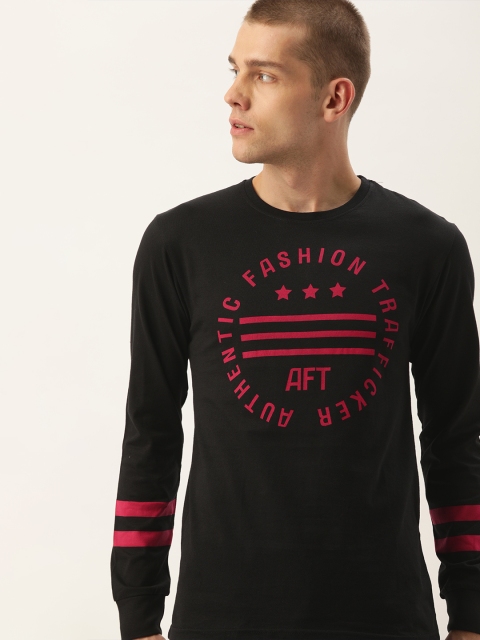 

Difference of Opinion Men Black Printed Round Neck T-Shirt