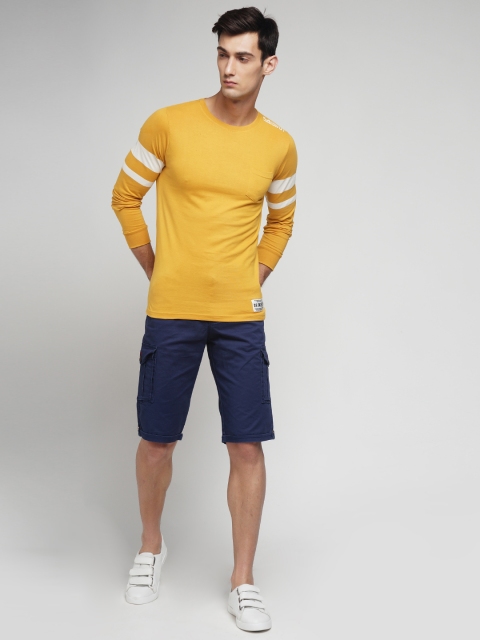 

Difference of Opinion Men Mustard Yellow Printed Round Neck T-shirt