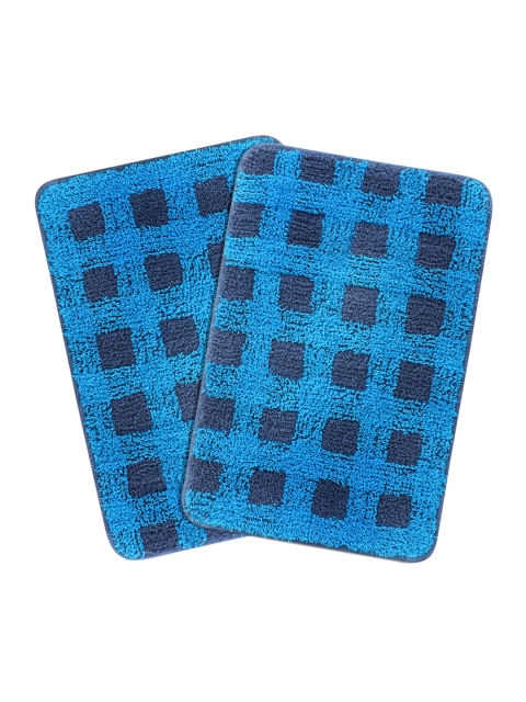 

Saral Home Turquoise Blue Set Of 2 Woven Rectangular Bath Rugs