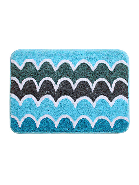 

Saral Home Blue Rectangular Bath Rug