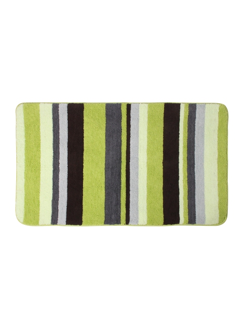 

Saral Home Green & White Striped Rectangular Bath Rug