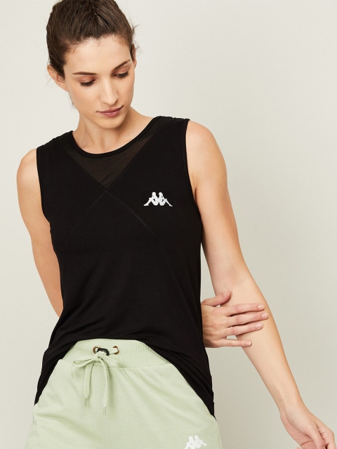 

Kappa Women Black Brand Logo T-shirt