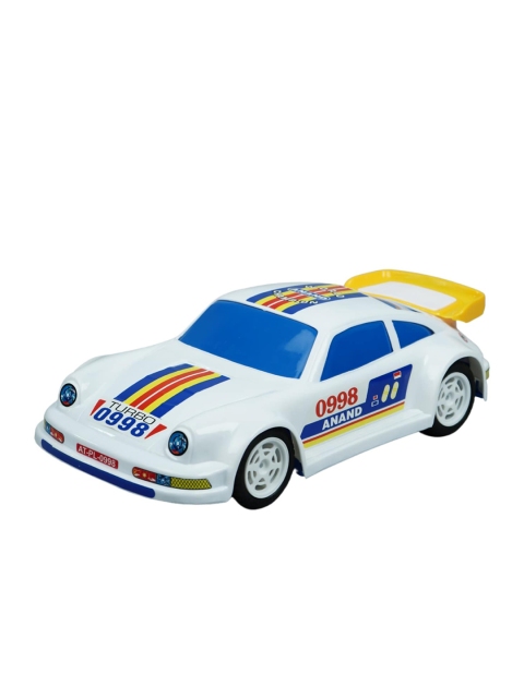 

UNITED AGENCIES Kids White & Blue Turbo Luxury Car Toy Vehicle