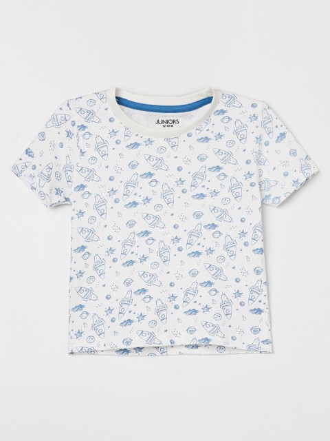 

Juniors by Lifestyle Boys White Graphic Printed T-shirt