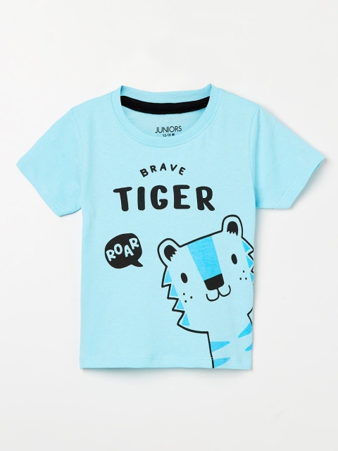 

Juniors by Lifestyle Boys Blue Typography Printed Applique T-shirt