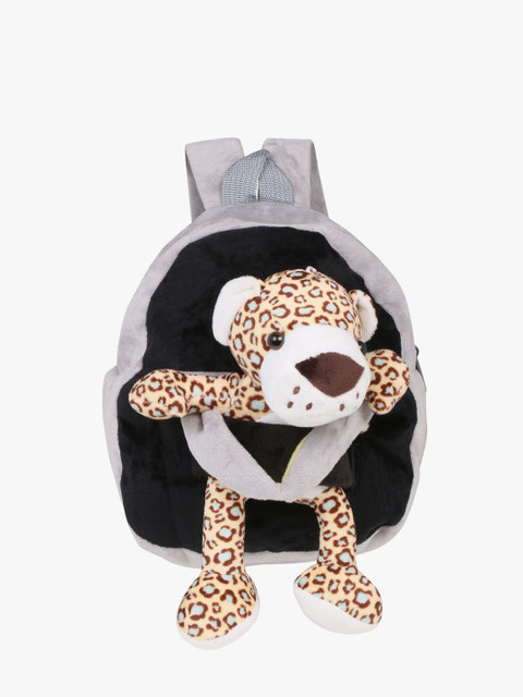 

POKORY Kids Grey 7 Black Textured Toy Backpack