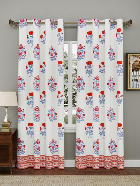 

Gulaab Jaipur Set of 2 White & Red Ethnic Motifs Door Curtain