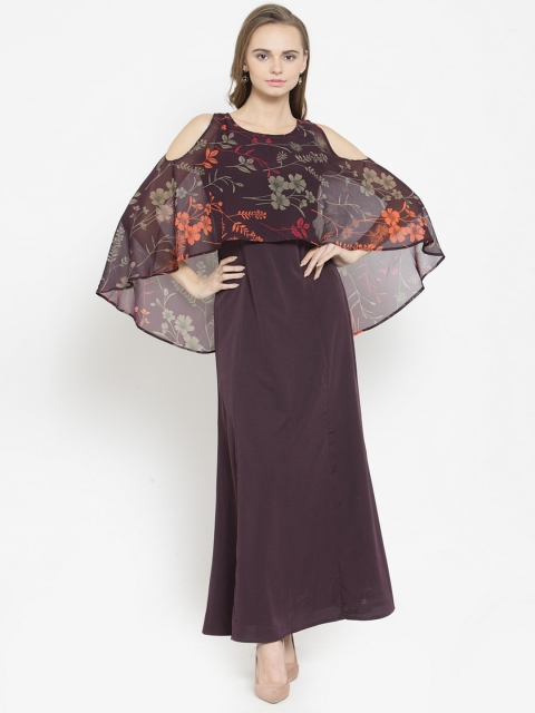 

Magnetic Designs Purple Floral Georgette Maxi Dress