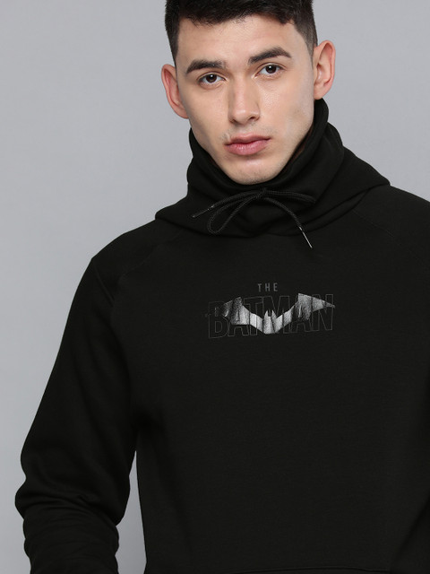 

PUMA x BATMAN Men Black Printed Hooded Sweatshirt