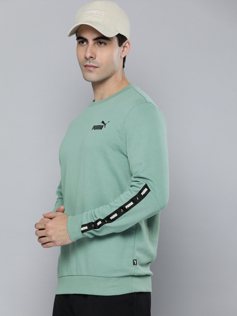 

Puma Men Mineral Blue Brand Logo Printed Pullover Sweatshirt