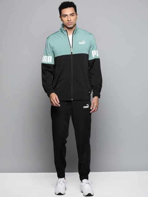 

Puma Men Black & Blue Colourblocked Power Tracksuit
