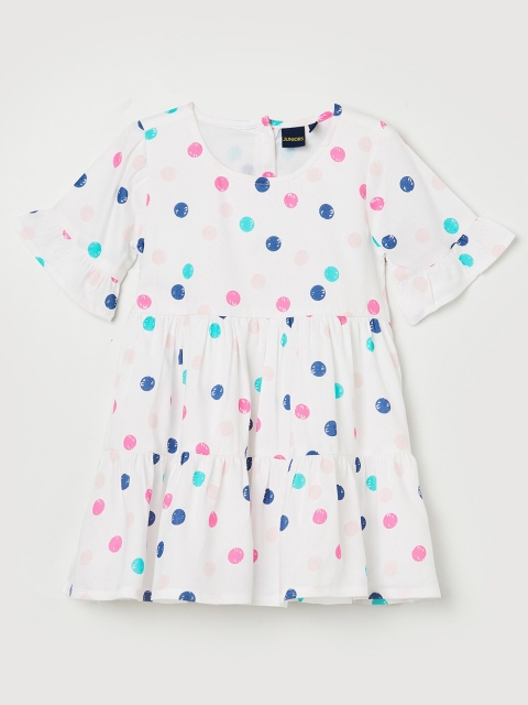 

Juniors by Lifestyle White & Blue Printed A-Line Dress