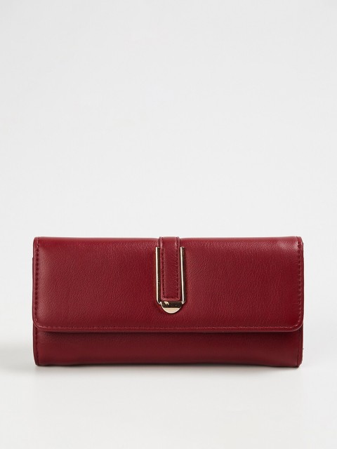 

Ginger by Lifestyle Women Maroon Synthetic Two Fold Wallet