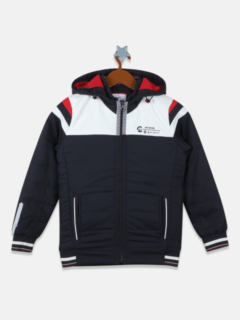 

Monte Carlo Boys White Navy Blue Colourblocked Lightweight Padded Jacket