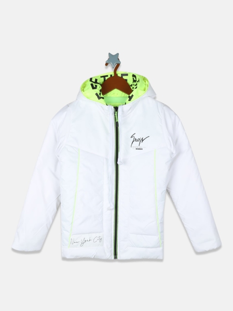 

Monte Carlo Boys White Lightweight Hooded Padded Jacket