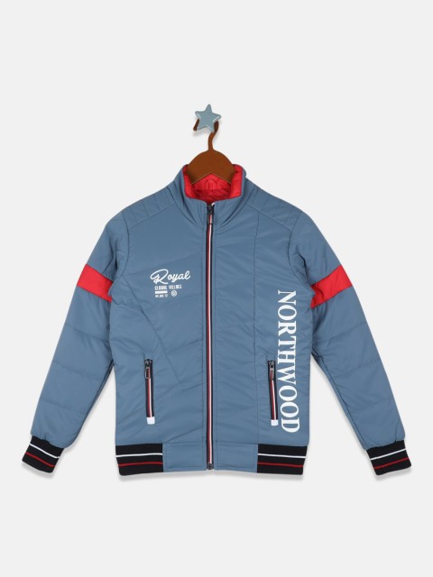 

Monte Carlo Boys Blue & Red Printed Lightweight Bomber Jacket