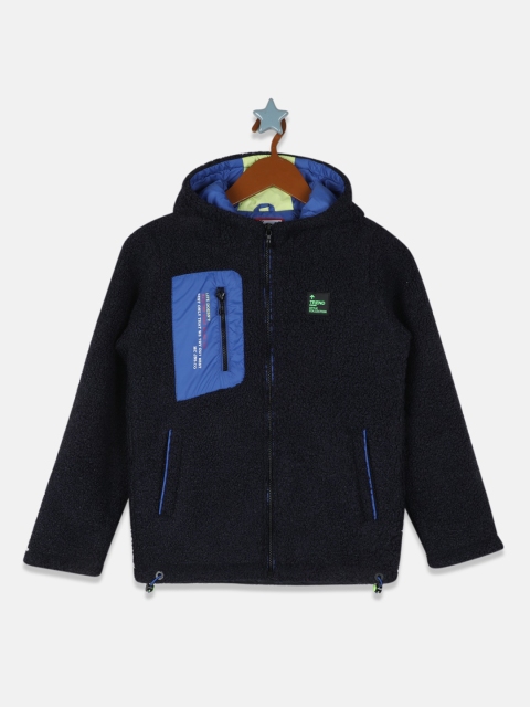 

Monte Carlo Boys Navy Blue Lightweight Tailored Jacket with Patchwork