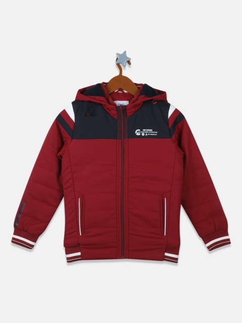 

Monte Carlo Boys Maroon & Black Colourblocked Lightweight Padded Jacket