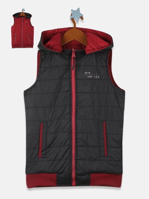 

Monte Carlo Boys Maroon & Grey Solid Reversible Padded Jacket