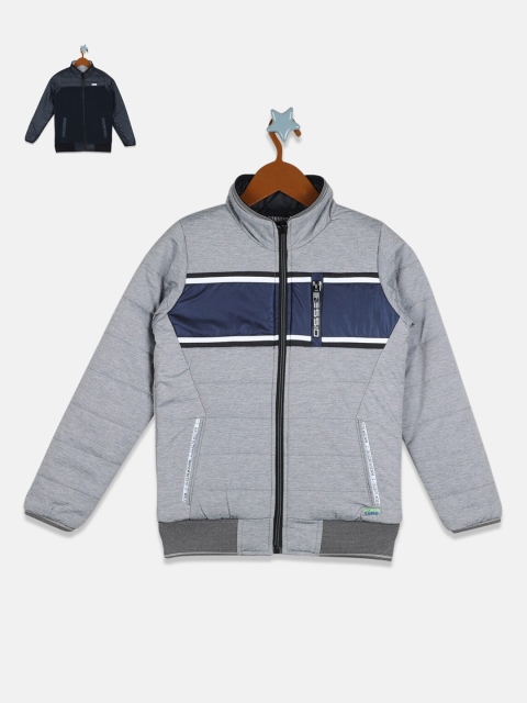 

Monte Carlo Boys Grey Striped Reversible Padded Jacket